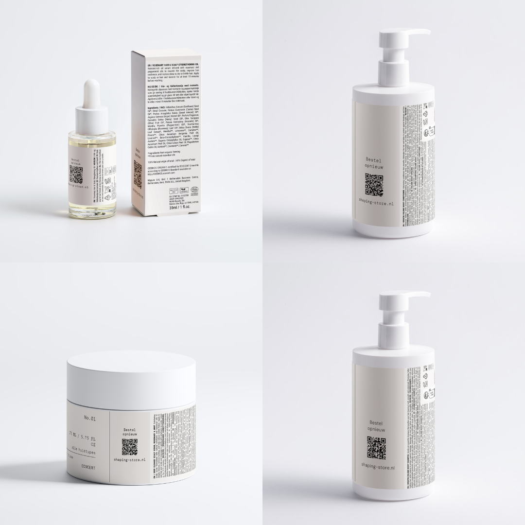 Het Scalp Reset Ritual van SHAPING – achterzijde met ingrediënten en gebruiksaanwijzing